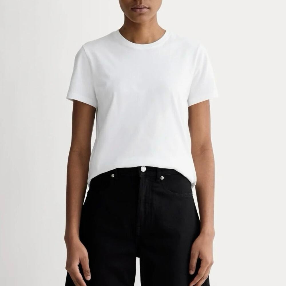 NWT Everlane The Slim Fit Crew Tee In Organic Cotton White Size Medium